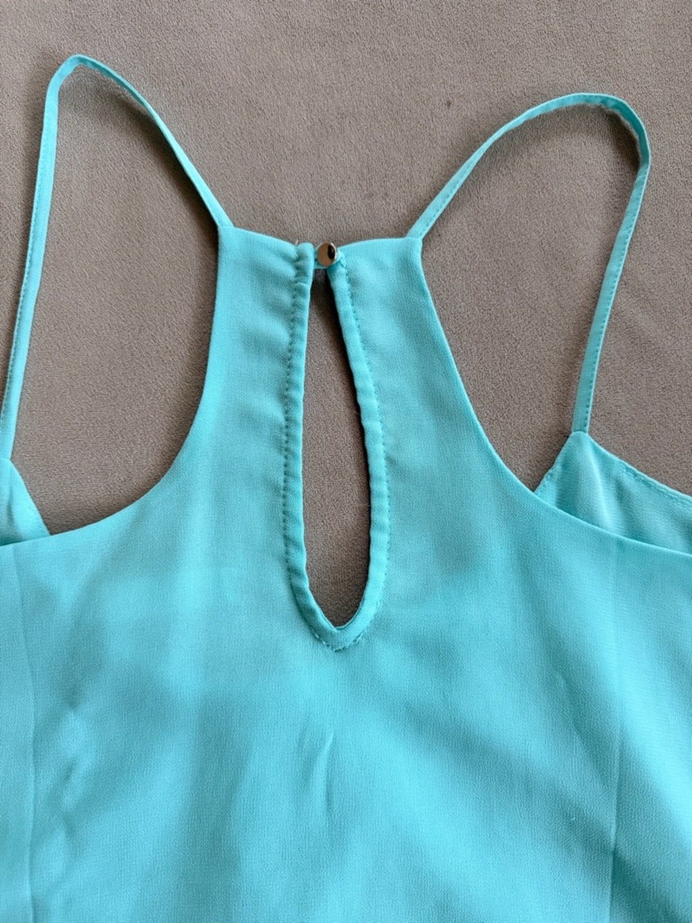Bershka Sheer Light Blue Layered Spaghetti-Strap Tank Top - Picture 5 of 6